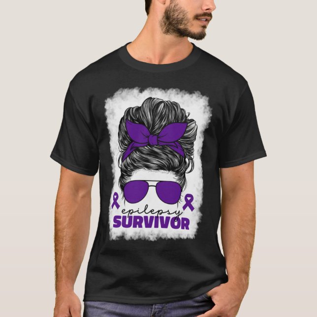 T-shirt Epilepsy Survivor For Women Mom Purple Epilepsy Aw (Devant)