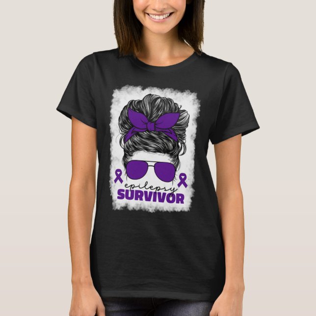 T-shirt Epilepsy Survivor For Women Mom Purple Epilepsy Aw (Devant)