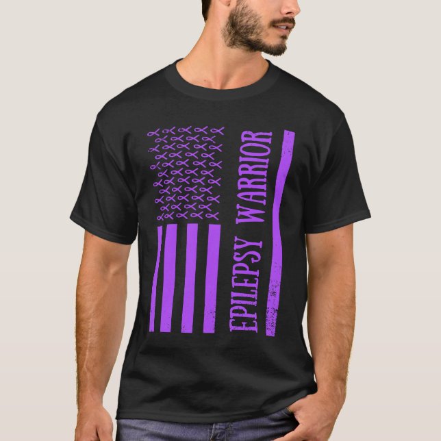 T-shirt Epilepsy Warrior Purple Epilepsy Awareness Mois U (Devant)