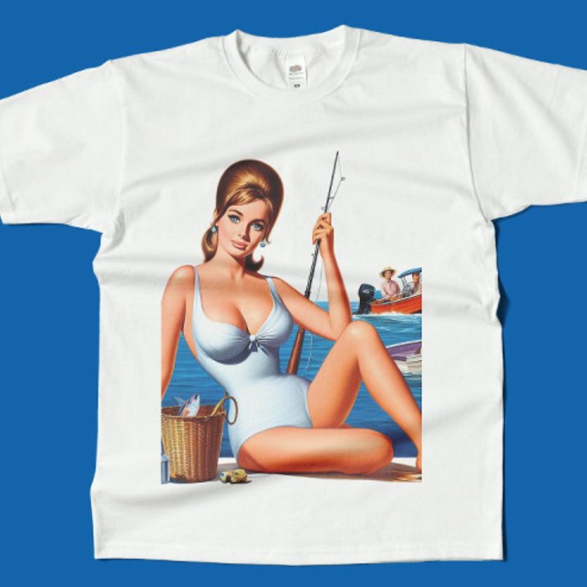 T-shirt Épinglage de pêche rétro (Créateur téléchargé)