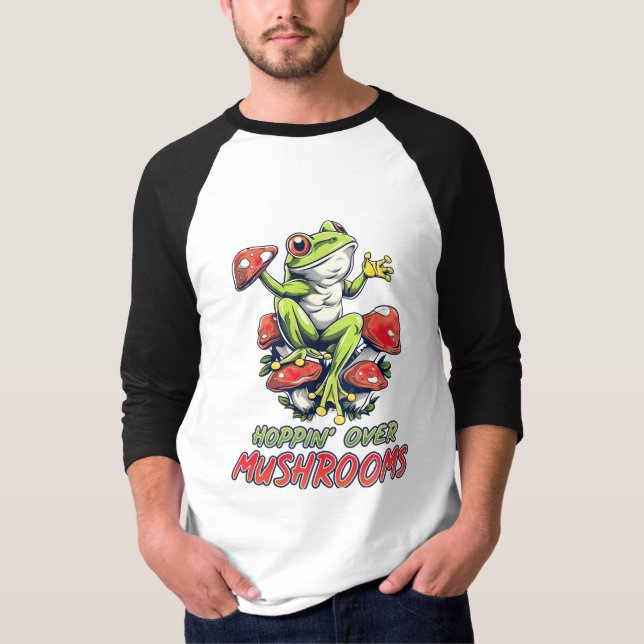 T-shirt Épingle De Grenouille Sur Les Champignons (Devant)