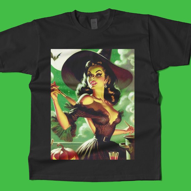 T-shirt Épingle vintage de sorcière d'Halloween (Créateur téléchargé)