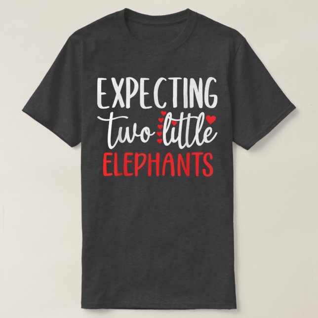 T-shirt Épingler deux petits éléphants drôle Grossesse jum (Design devant)