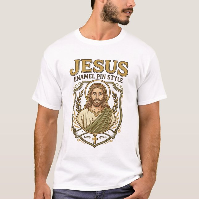 T-shirt Épinglette en émail Jésus Style Épinglette en émai (Devant)