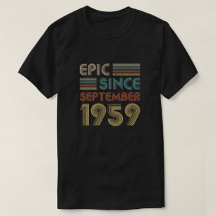 T-shirt Épique Depuis Septembre 1959 60E Cadeau Anniversai