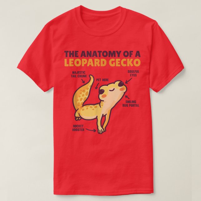 T-shirt Eplanage drôle d'un gecko léopard Anatomie d'un g (Design devant)