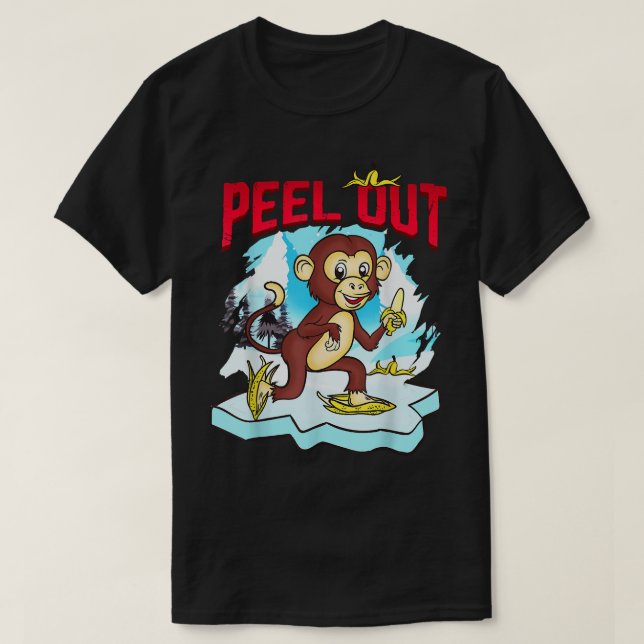 T-shirt Éplucher Funny Chimpanzé mignon Singe Patinage de  (Design devant)