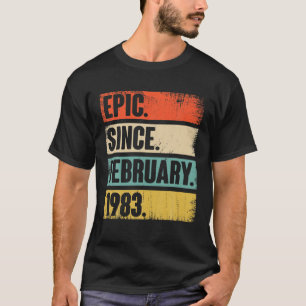 T-shirt Épopée Cadeau De 39 Ans Depuis Février 1983 - 39E 