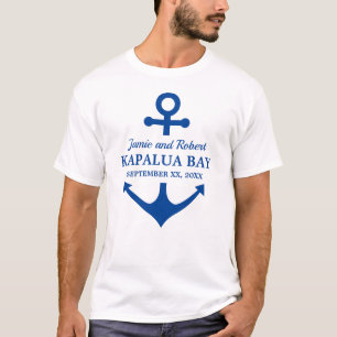 T-shirt Épousant sur la plage, par la mer ou sur un bateau
