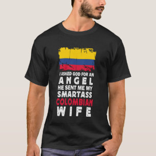T-shirt Épouse colombienne drôle et intelligente Drapeau d