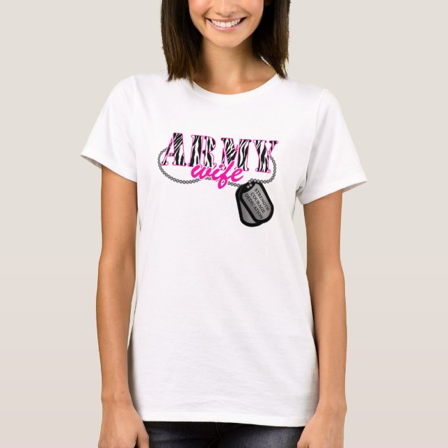 T-shirt Épouse d'armée, armée forte (Devant)