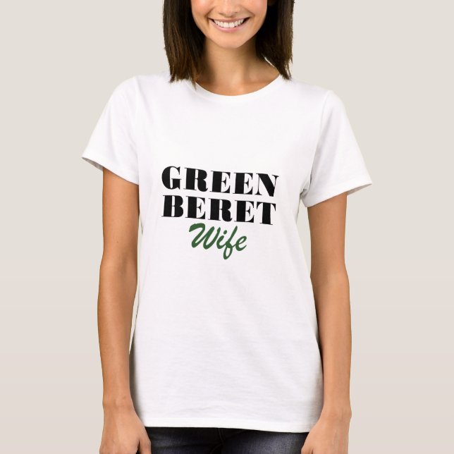 T-shirt Épouse de béret vert (Devant)