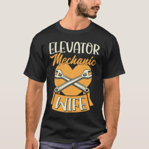 T-shirt Épouse de mécanicien d'ascenseur Amour Cœur Fête d