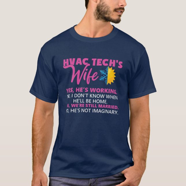 T-shirt Épouse de technologie HVAC Drôle Technicien Épouse (Devant)