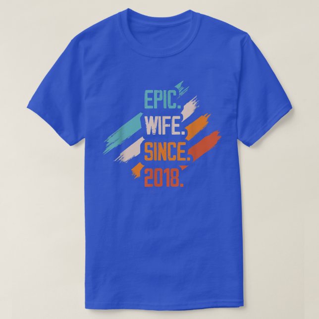 T-shirt Épouse épique depuis 2018 Famille Mariage Couple R (Design devant)