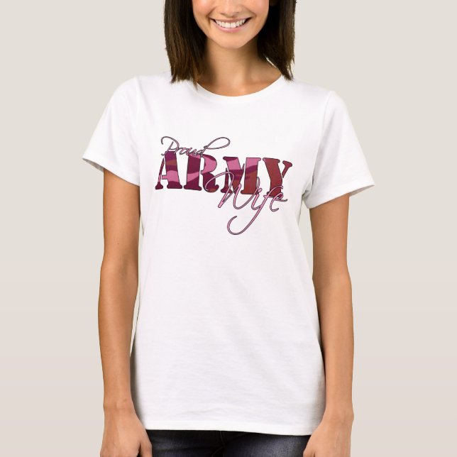 T-shirt Épouse fière d'armée (Devant)