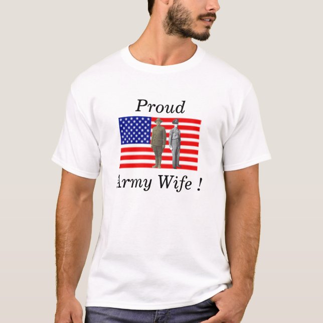 T-shirt Épouse fière d'armée (Devant)