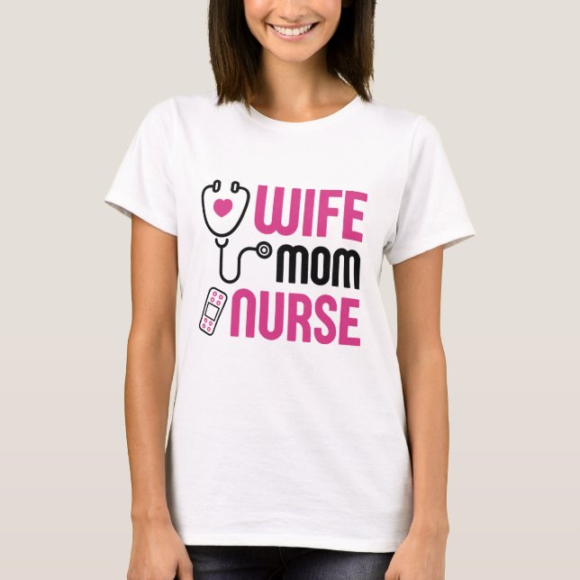 T-shirt Épouse Maman Infirmière (Devant)