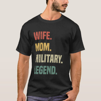 T-shirt Épouse Maman Légende Militaire Rétro Vintage Maman