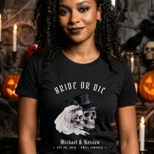 T-shirt Épouse ou Meurt Crânes Femme Nouvellement Mariée M