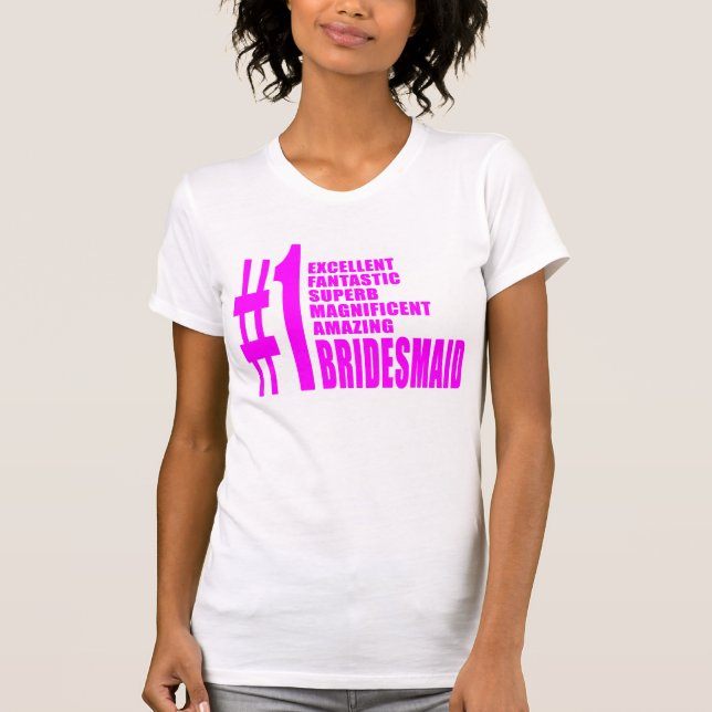 T-shirt Épouses d'école rose moderne : Numéro Un Épouse (Devant)