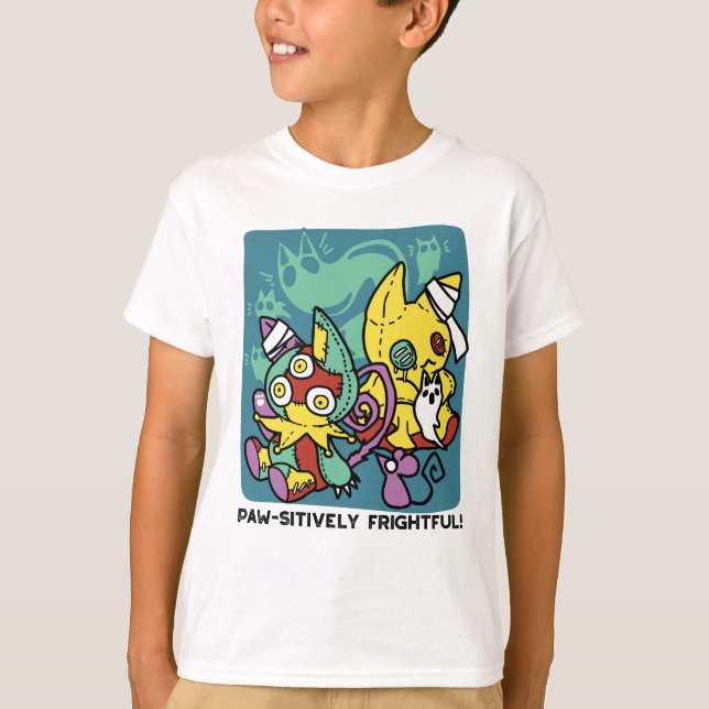 T-shirt Épouvantablement mignon | Chats monstrueux Hallowe (Devant)