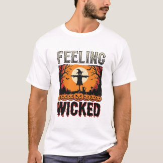 T-shirt Épouvantail d'Halloween se sentant méchant Vintage