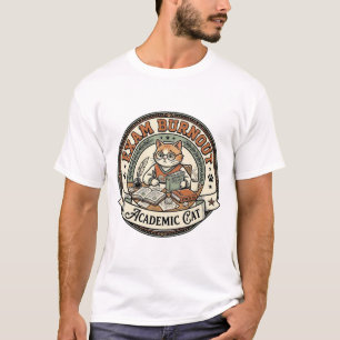 T-shirt Épuisement aux examens Chat Académique Épuisement