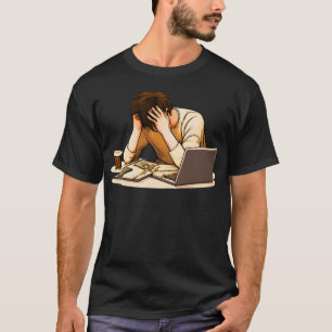 T-shirt Épuisement de la vie quotidienne Surcharge numériq