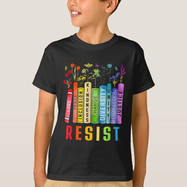T-shirt Equal Rights Book Flower Trump Women Rights Femini (Devant)
