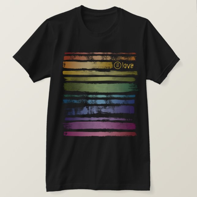 T-shirt Equality Love Rainbow Brush Strokes LGBTQ ID656 (Design devant)