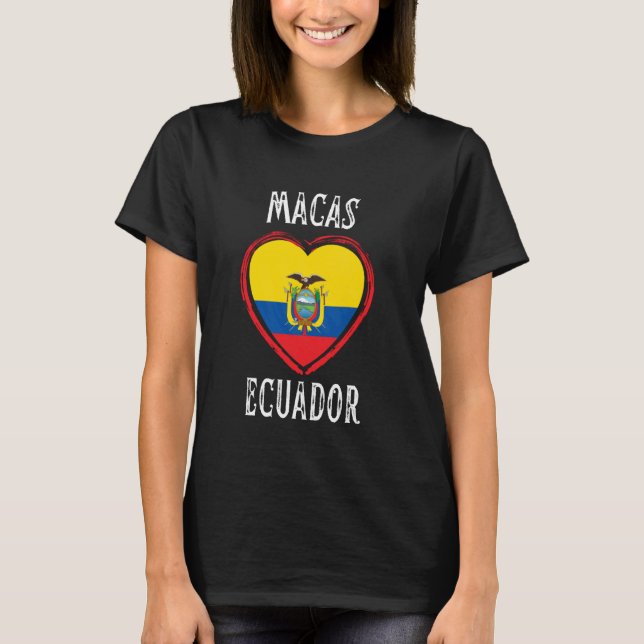 T-shirt Equateur Drapeau Coeur de Macas (Devant)