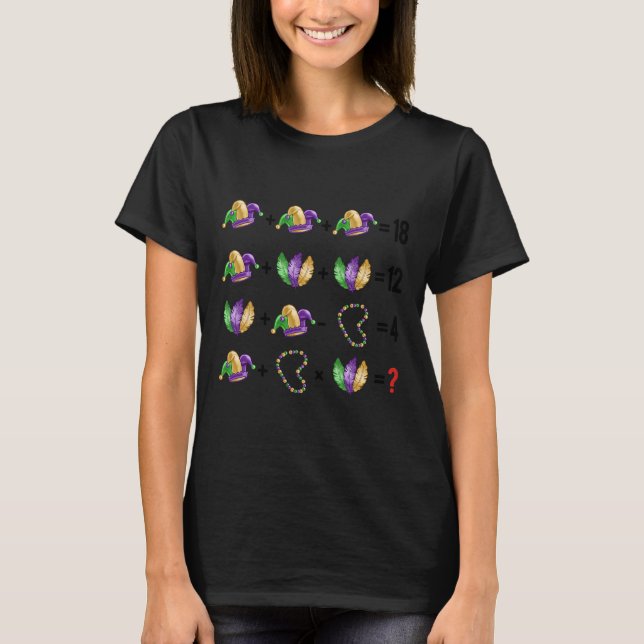T-shirt Equation mathématique Mardi Gras Perles Masques Ma (Devant)