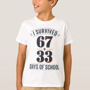 T-shirt Équation mathématique scolaire 67+33 Rétro 100e jo