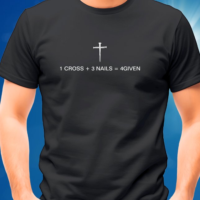 T-shirt Equation One Croix Trois Clous Croix Blanche (Equation One Cross Three Nails White Cross T-Shirt)