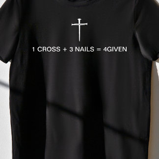 T-shirt Equation One Cross Three Nails White Cross Womens