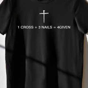 T-shirt Equation Un Croix Trois Clous Blanc Femme