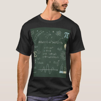T-Shirt Équations de Tableau Noir de Mathématiques
