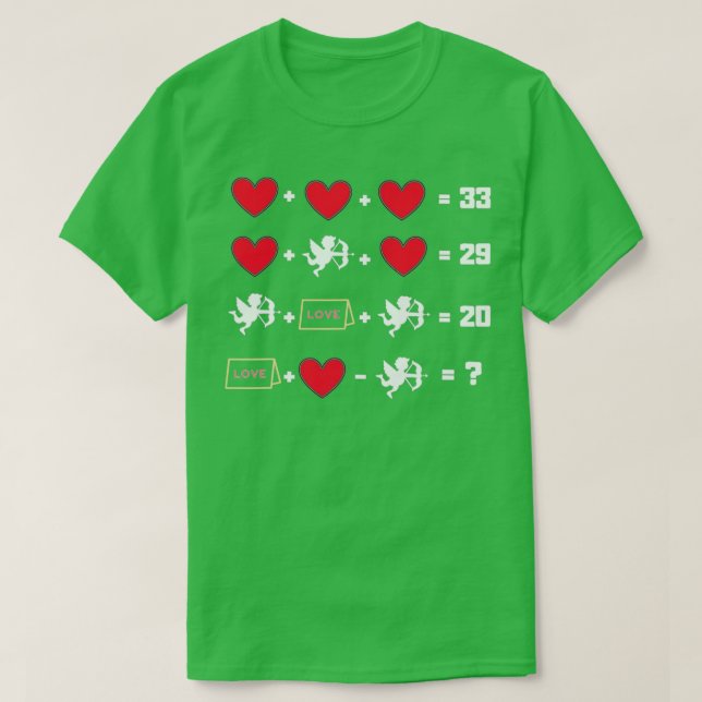 T-shirt Équations en mathématiques de Saint Valentin pour  (Design devant)
