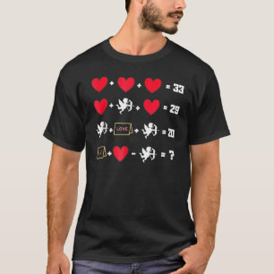 T-shirt Équations mathématiques Valentines Coeurs de jour