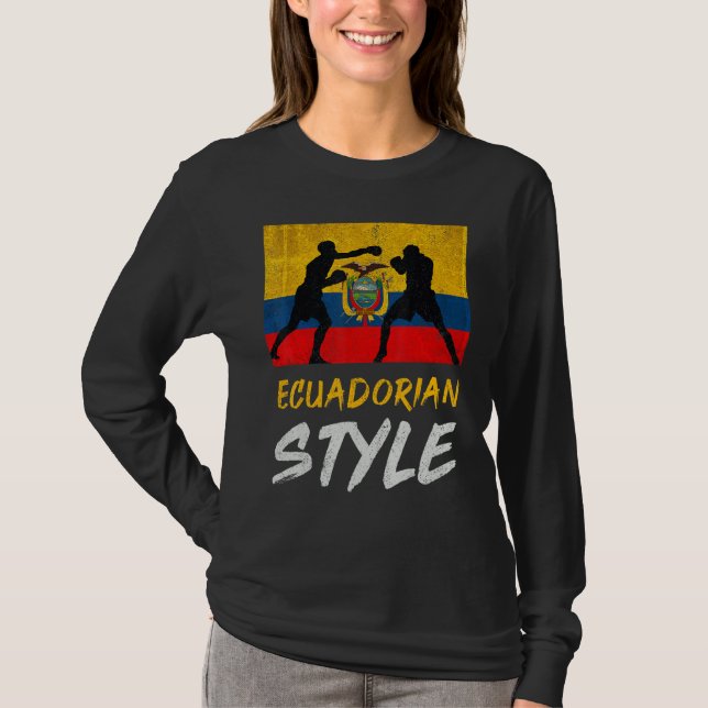 T-shirt Equatorien Boxing Style Ecuador Pride Boxing Men B (Devant)