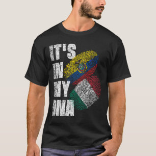 T-shirt Équatorien Et Italien Mélanger L'ADN Patrimoine Du
