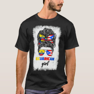 T-shirt Equatorien et Porto Rico Rico Equateur Drapeau Fil