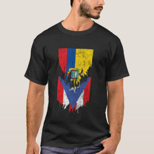 T-shirt Equatorien Portoricain drapeaux arraché Equateur P
