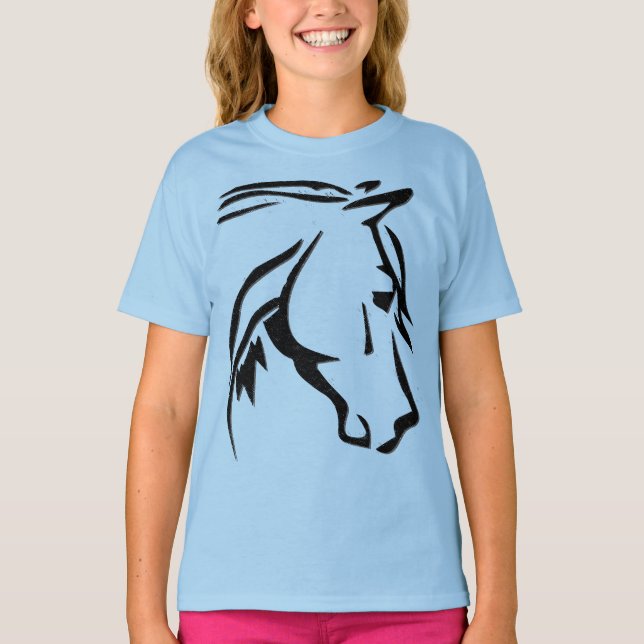 T-shirt Equestre - Cheval Head - Équitation (Devant)