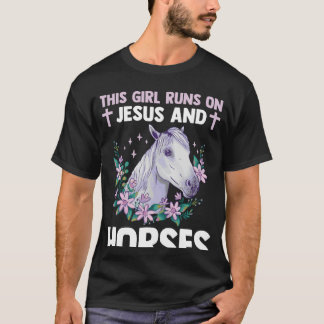 T-shirt Équestre Chrétienne Cette Fille Roule Sur Jésus Et