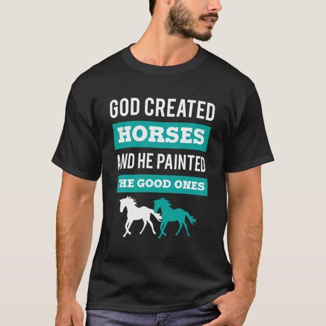T-shirt Équestres Avec Un Cheval Peint (Devant)
