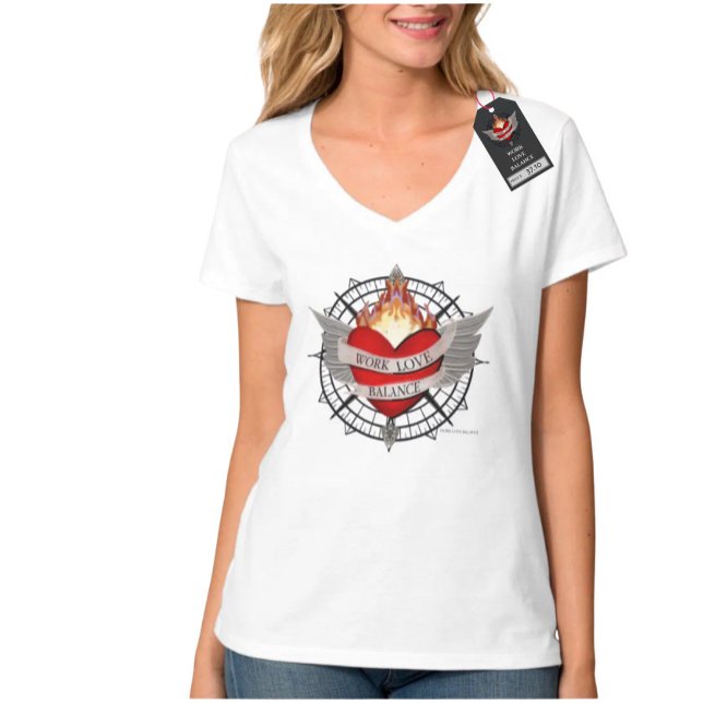 T-shirt Équilibre travail amour boussole design (Créateur téléchargé)
