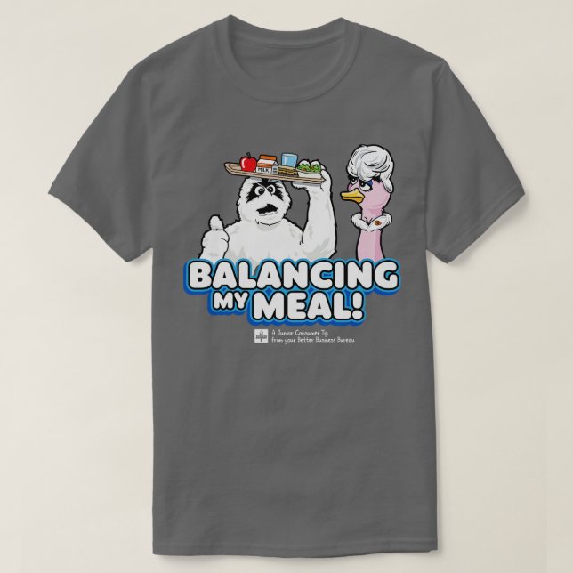 T-shirt Équilibrer mon repas Rétro PSA Dark (Design devant)
