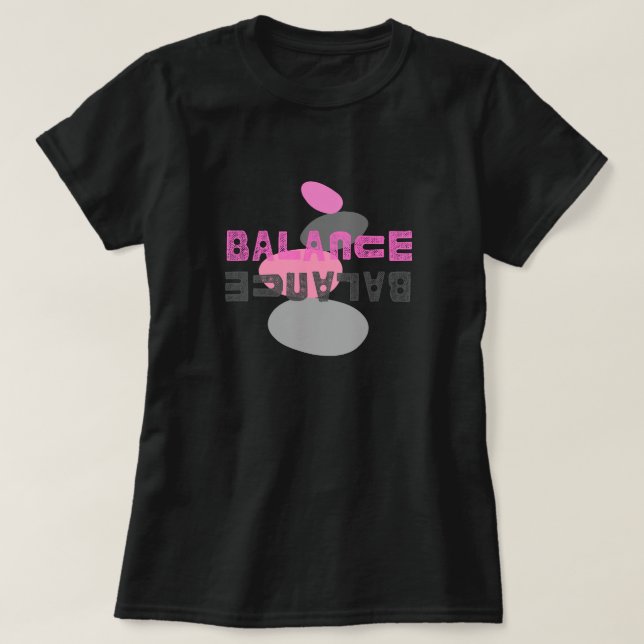 T-shirt Équilibrer rose et gris (Design devant)